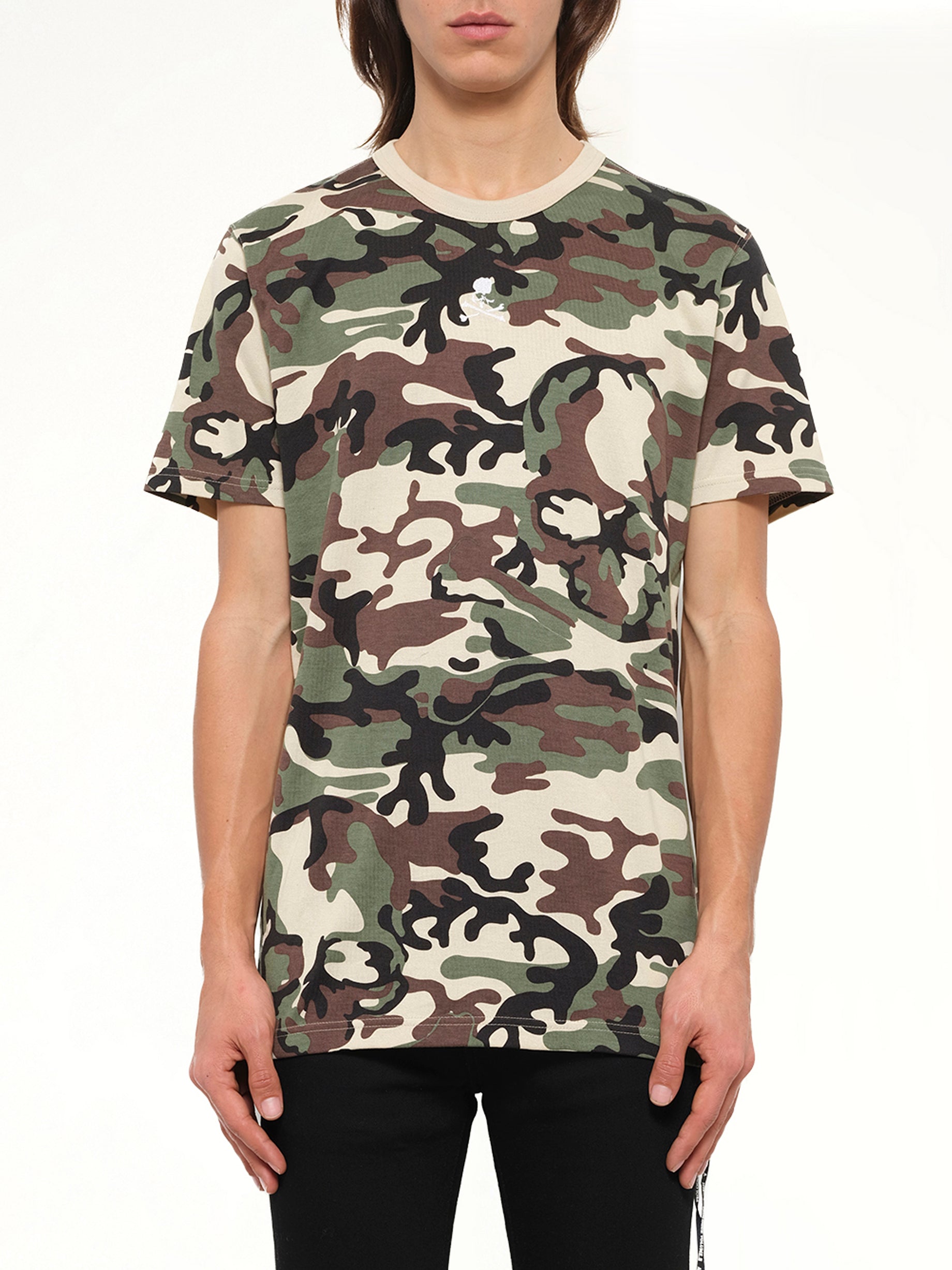 Image of T-Shirts. Product name - Mastermind World Logo T-Shirt in Camo colour by brand - MASTERMIND