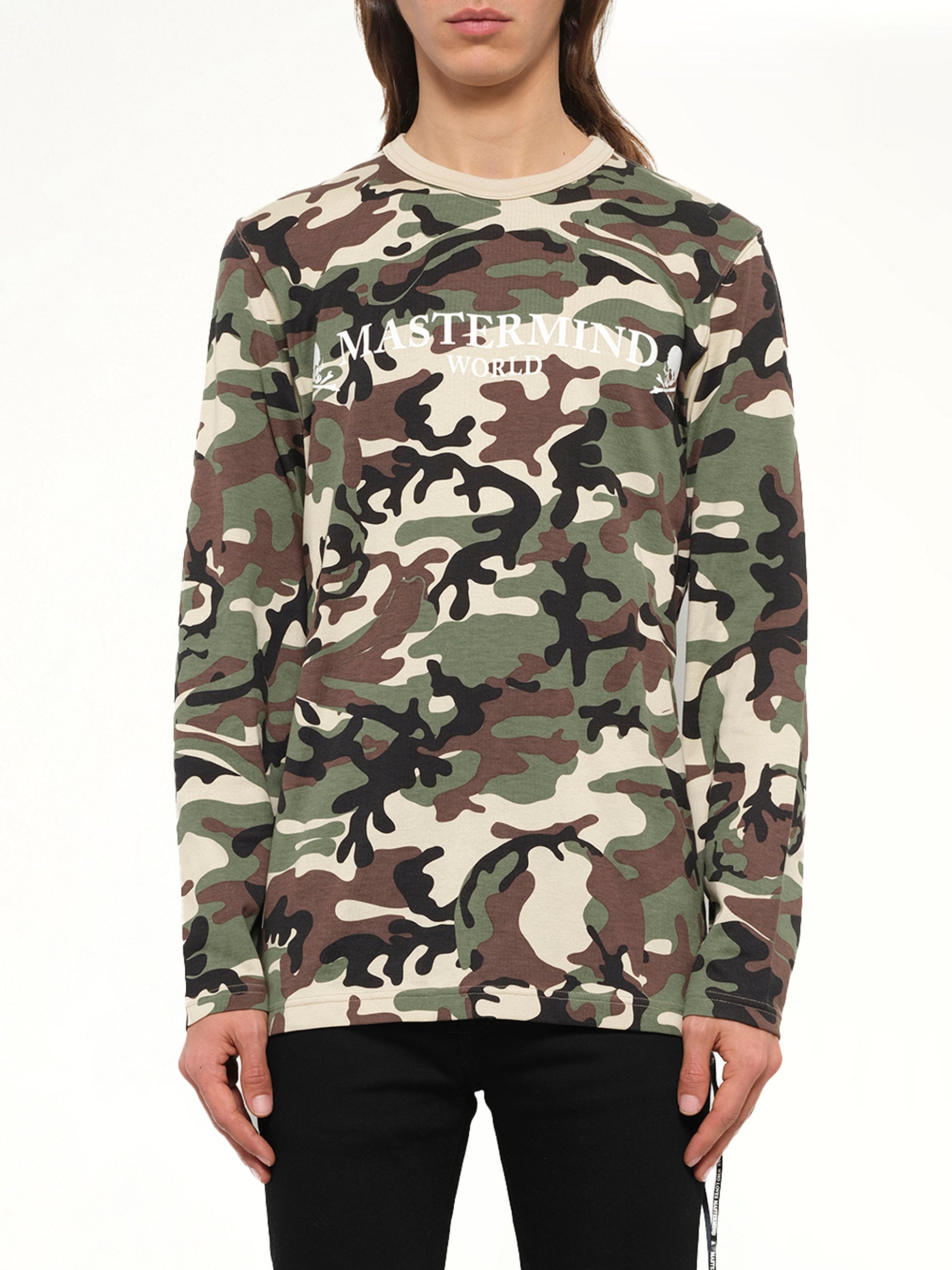 Image of T-Shirts. Product name - Mastermind World T-Shirt in Camo colour by brand - MASTERMIND