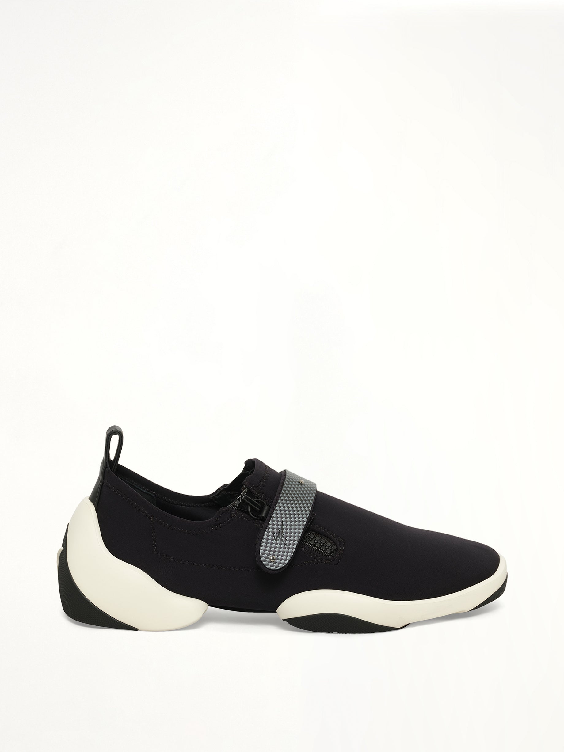 Image of Sneakers. Product name - Giuseppe Zanotti Carlito Stretch Sneaker in Black colour by brand - GIUSEPPE ZANOTTI