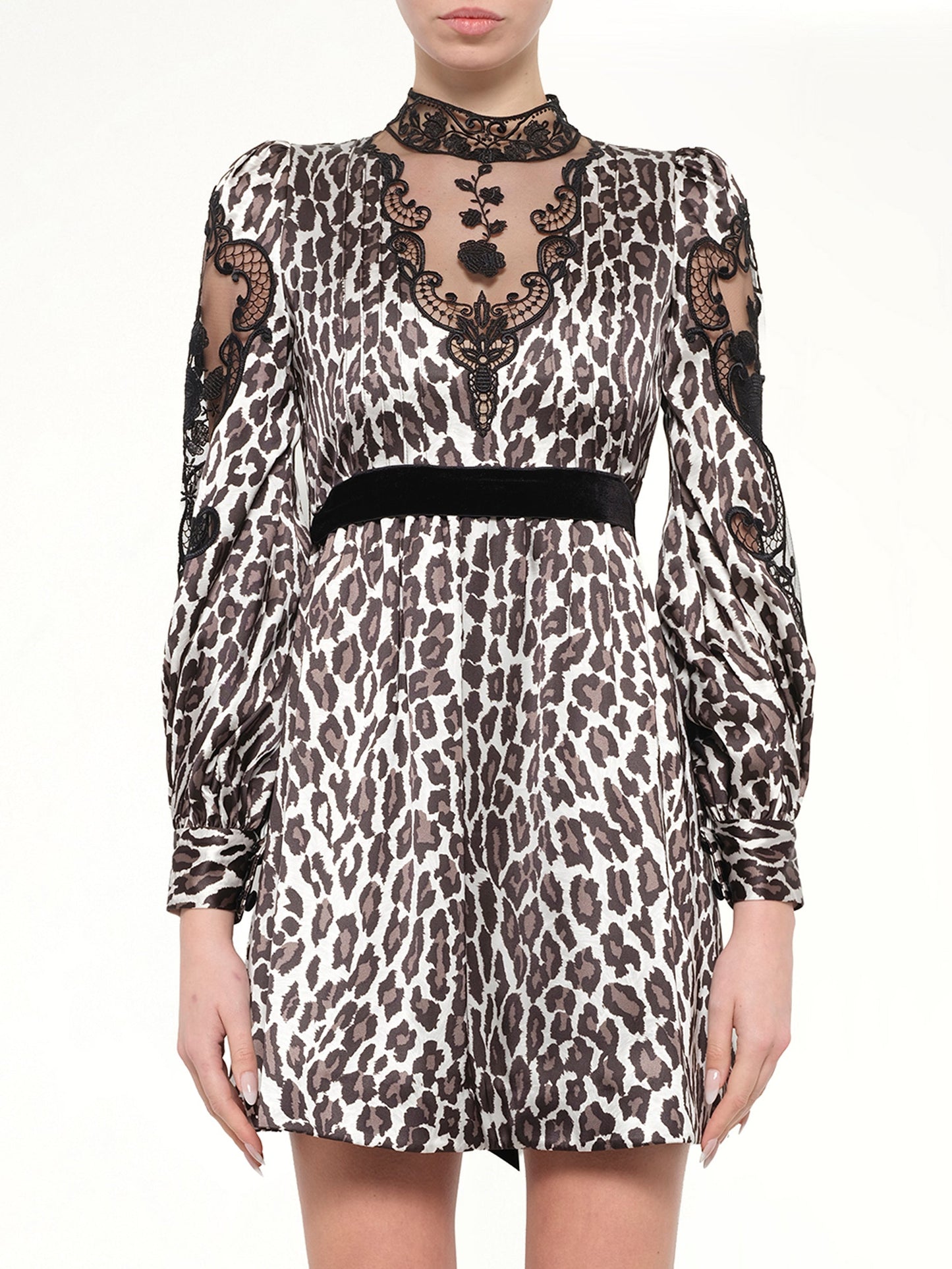 Image of Dresses. Product name - Marc Jacobs Babydoll Dress with Lace in Grey colour by brand - MARC JACOBS