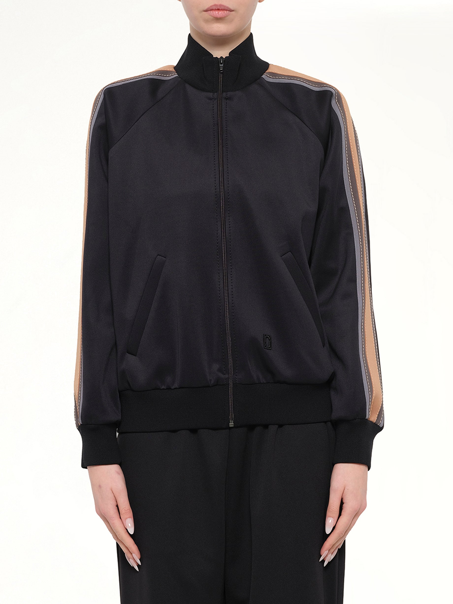 Image of Coats & Jackets. Product name - Marc Jacobs Track Zip Jacket in Multicolour colour by brand - MARC JACOBS