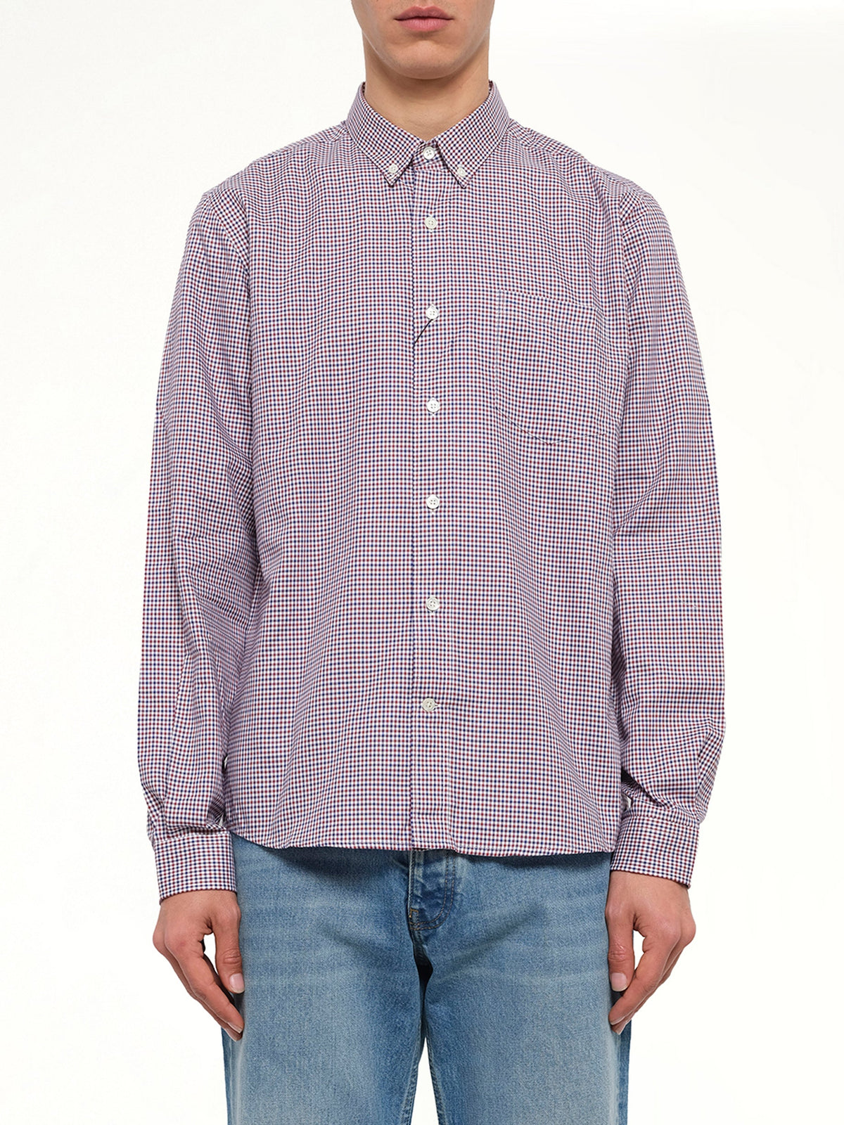 Image of Shirts. Product name - Button Down Shirt in Burg/Navy colour by brand - MIX