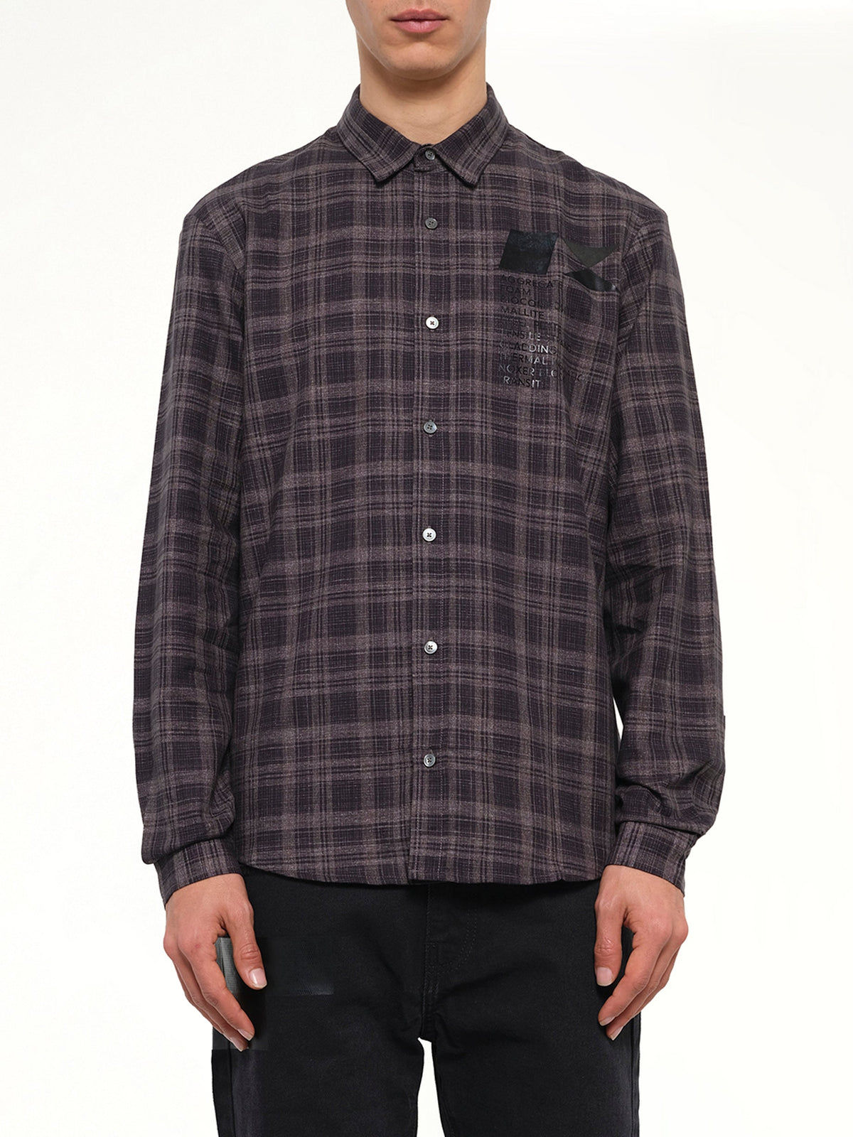 Image of Shirts. Product name - Check Flannel Shirt in Grey colour by brand - MCQ