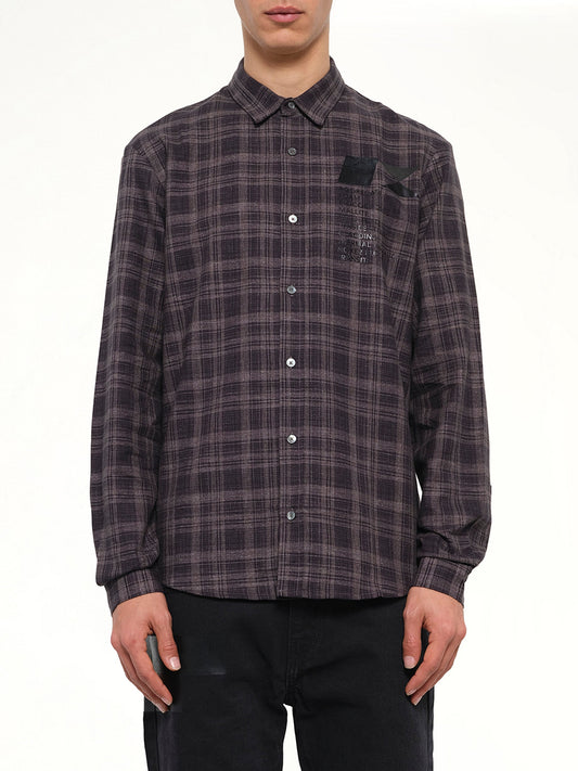 Image of Shirts. Product name - Check Flannel Shirt in Grey colour by brand - MCQ