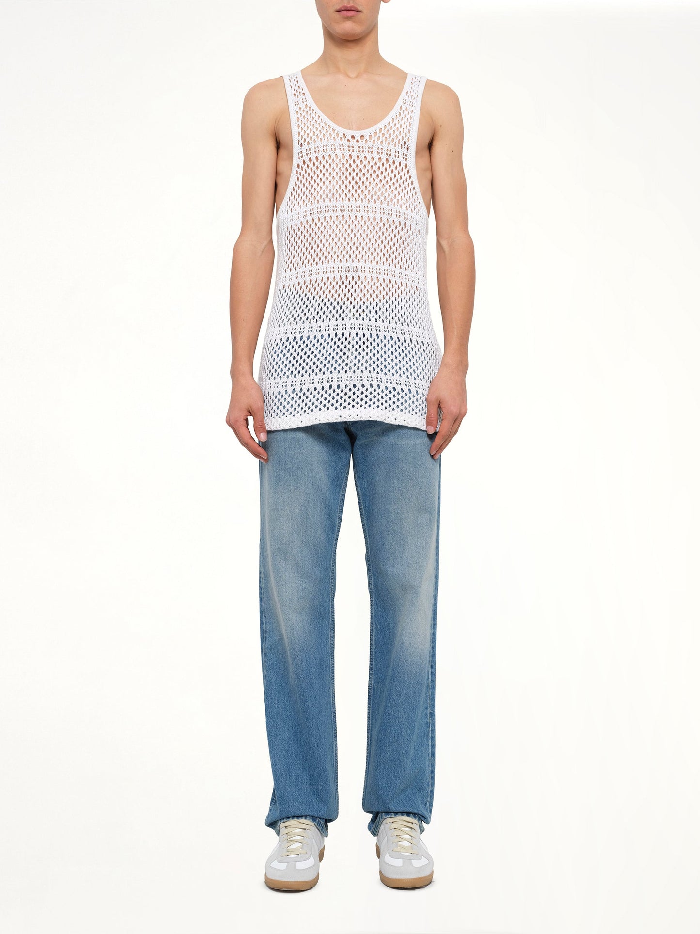 AMIRI Crochet Tank Top (White)