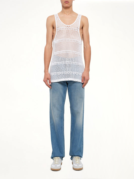 AMIRI Crochet Tank Top (White)