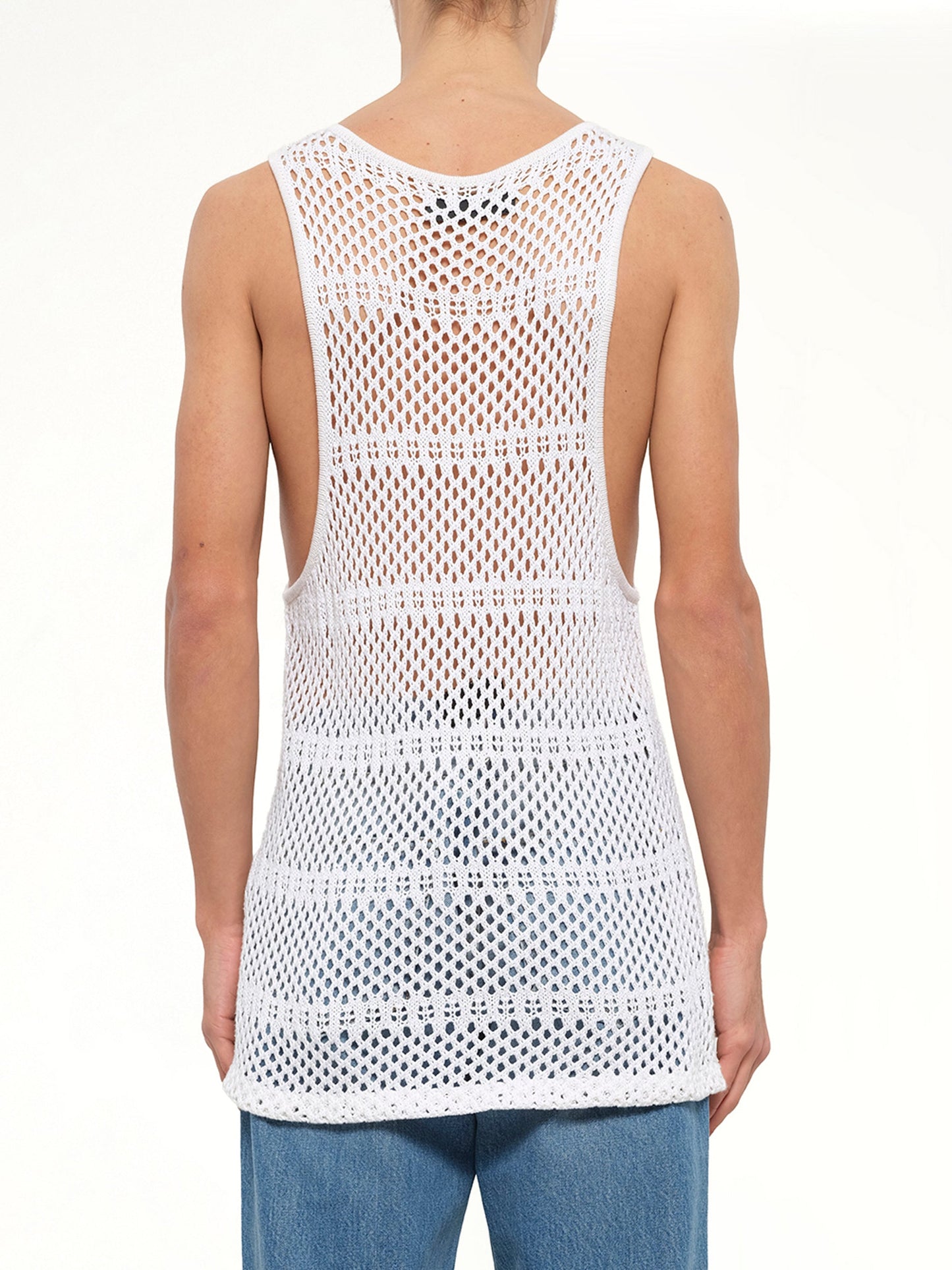 AMIRI Crochet Tank Top (White)