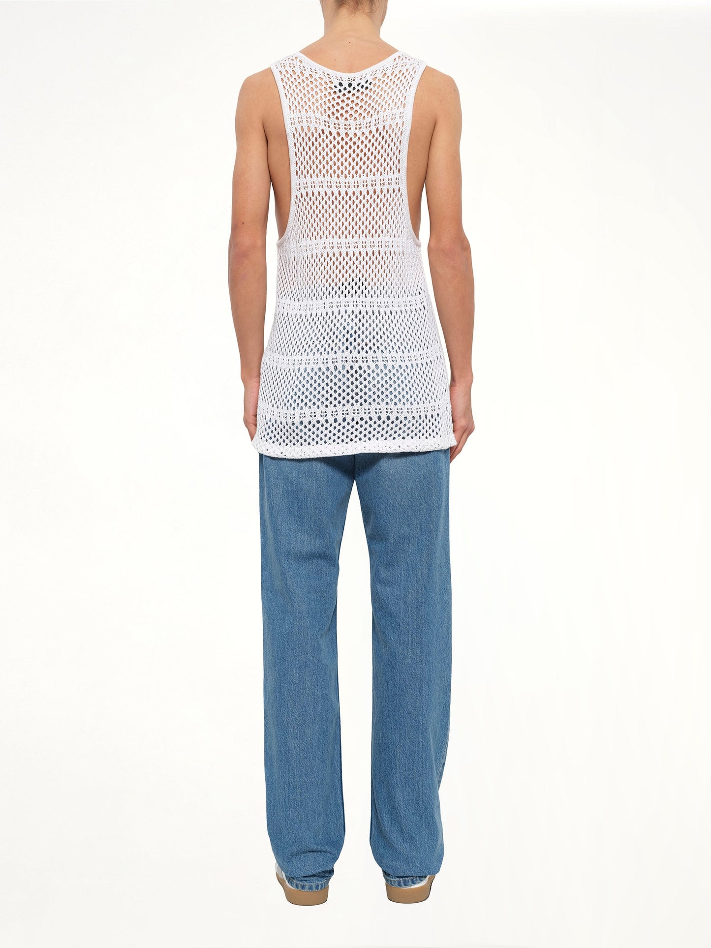 AMIRI Crochet Tank Top (White)