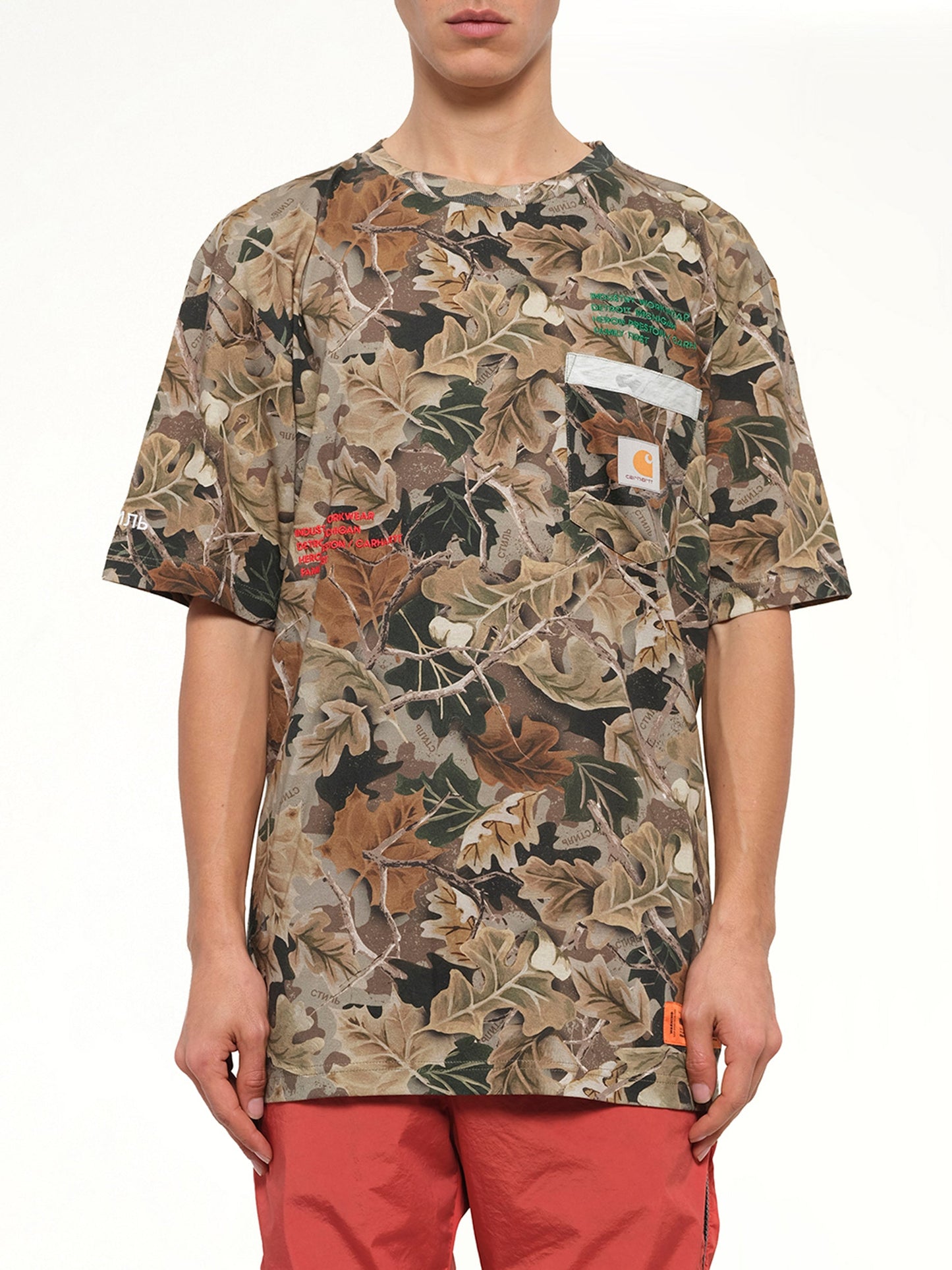 Image of T-Shirts. Product name - HP x Carhartt Camo T-Shirt in Multicolour colour by brand - HERON PRESTON