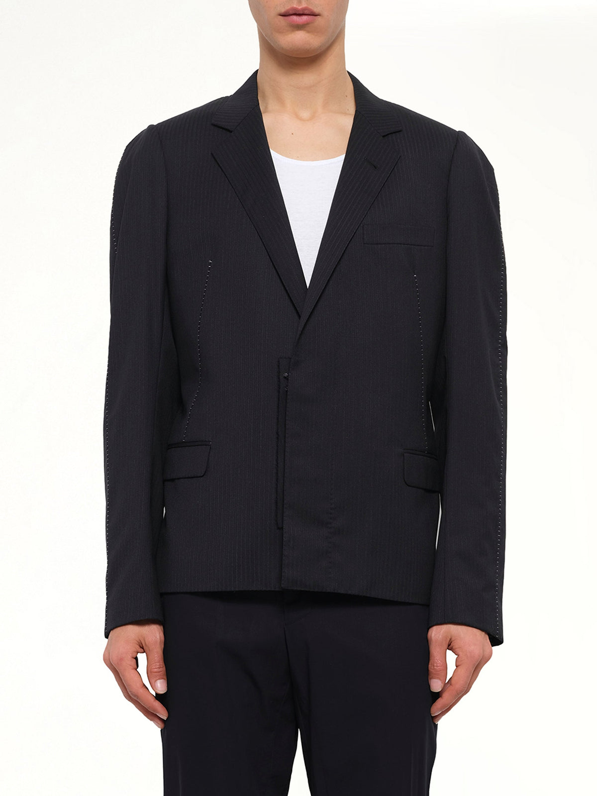 Image of Coats & Jackets. Product name - Jacket with Displaced Lapel in Black colour by brand - LANVIN