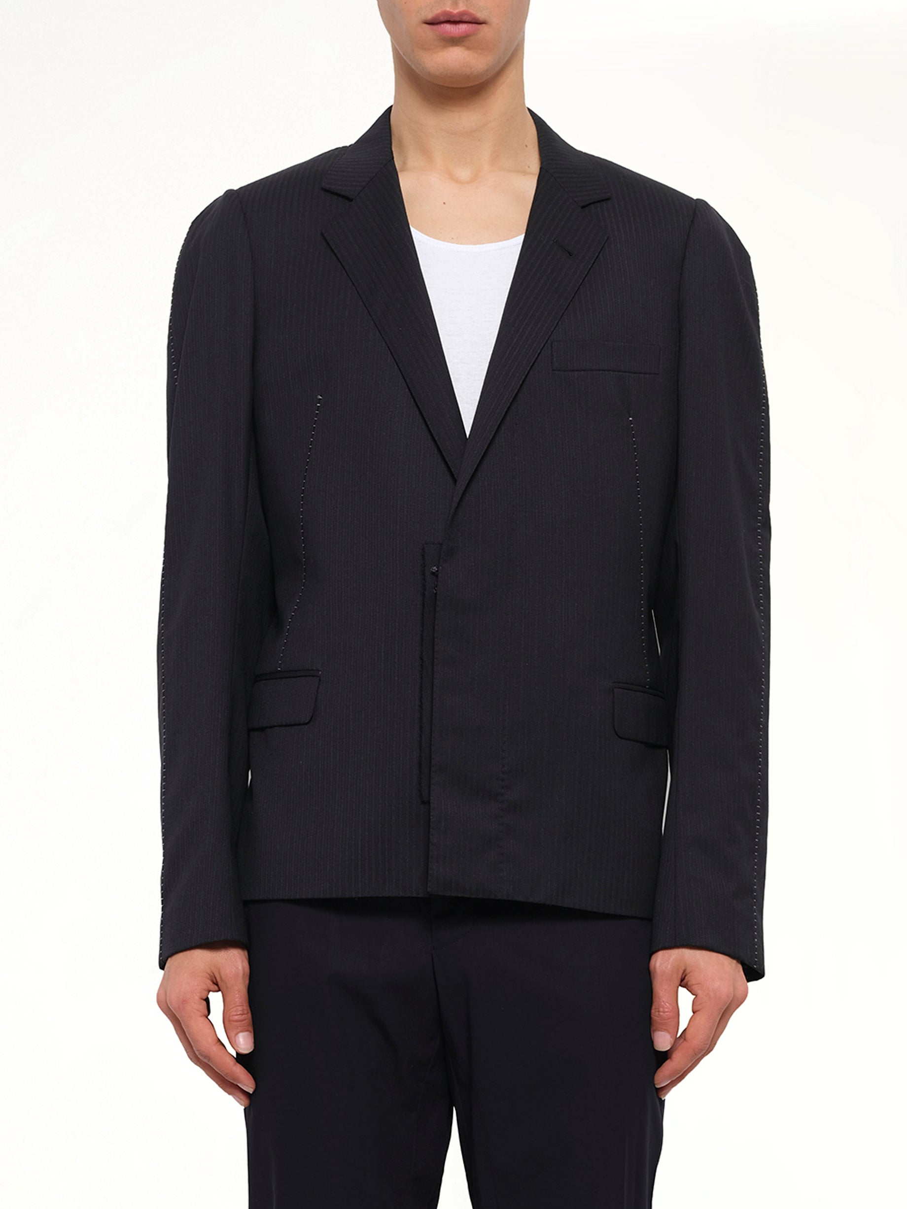 Image of Coats & Jackets. Product name - Jacket with Displaced Lapel in Black colour by brand - LANVIN