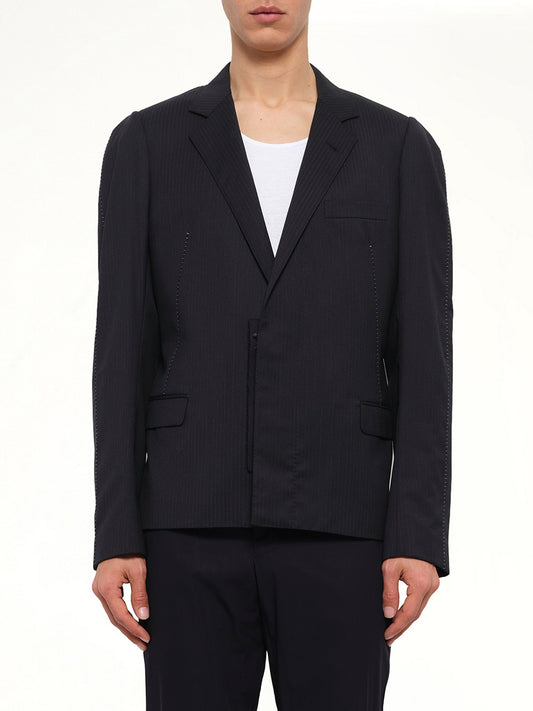 Image of Coats & Jackets. Product name - Jacket with Displaced Lapel in Black colour by brand - LANVIN