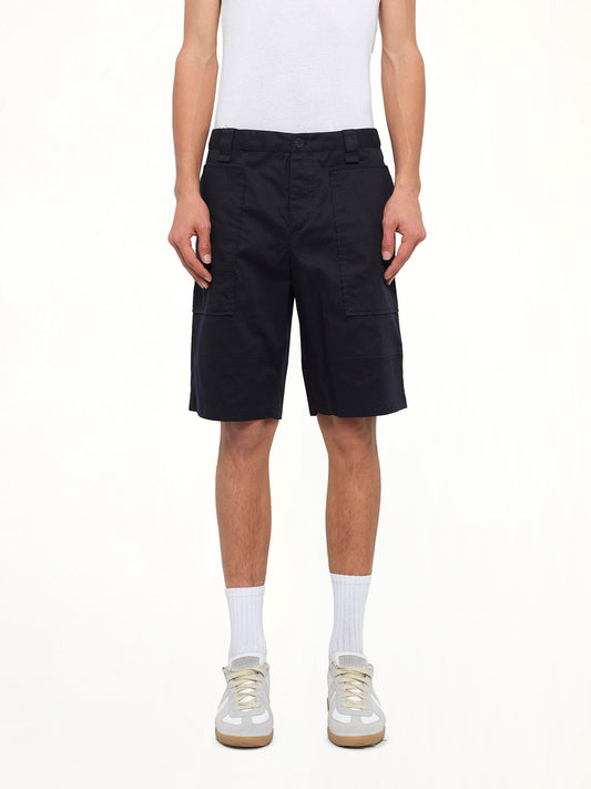 Image of a model wearing Shorts. Product name - Kenzo Shorts in Blue colour by brand - KENZO