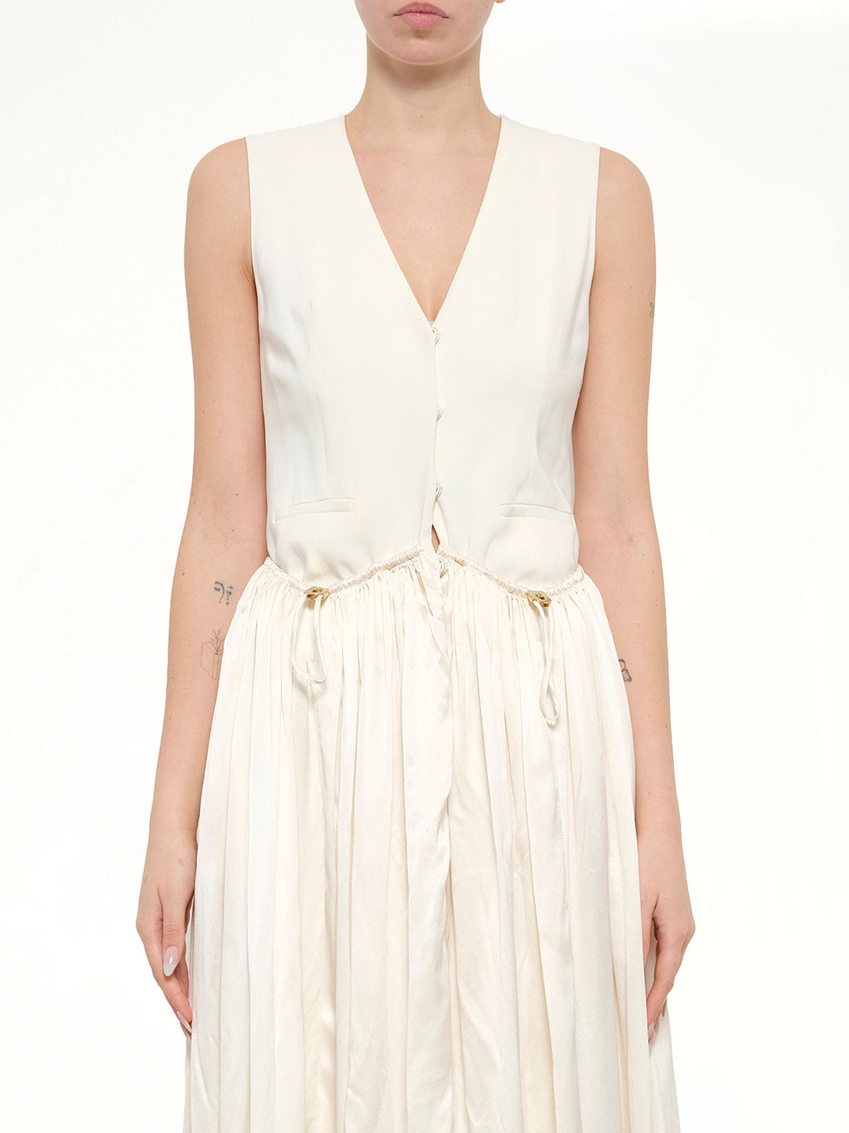 Image of Dresses. Product name - Lanvin Dress in Cream colour by brand - LANVIN