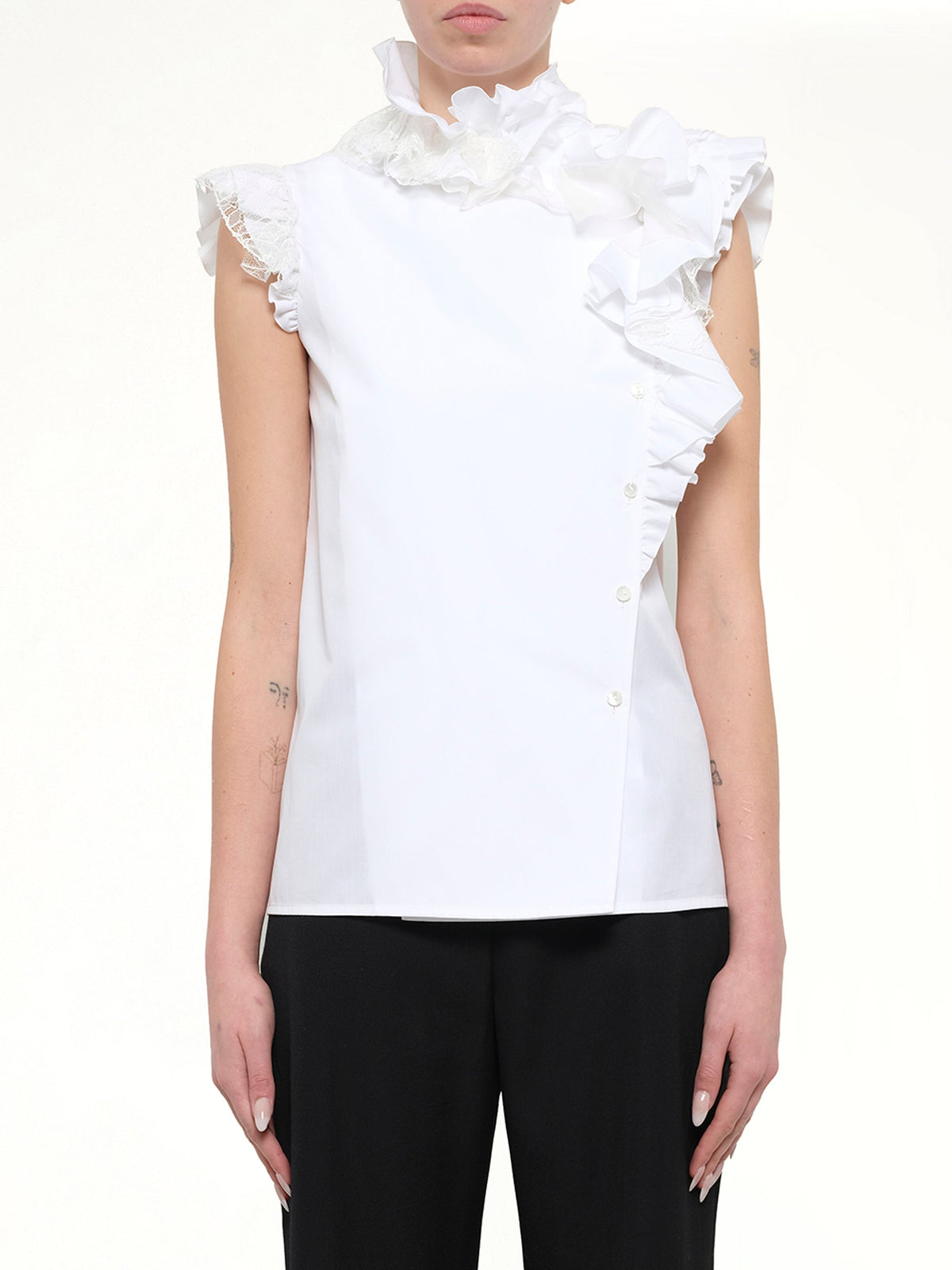 Image of Blouses. Product name - Lanvin Top in White colour by brand - LANVIN