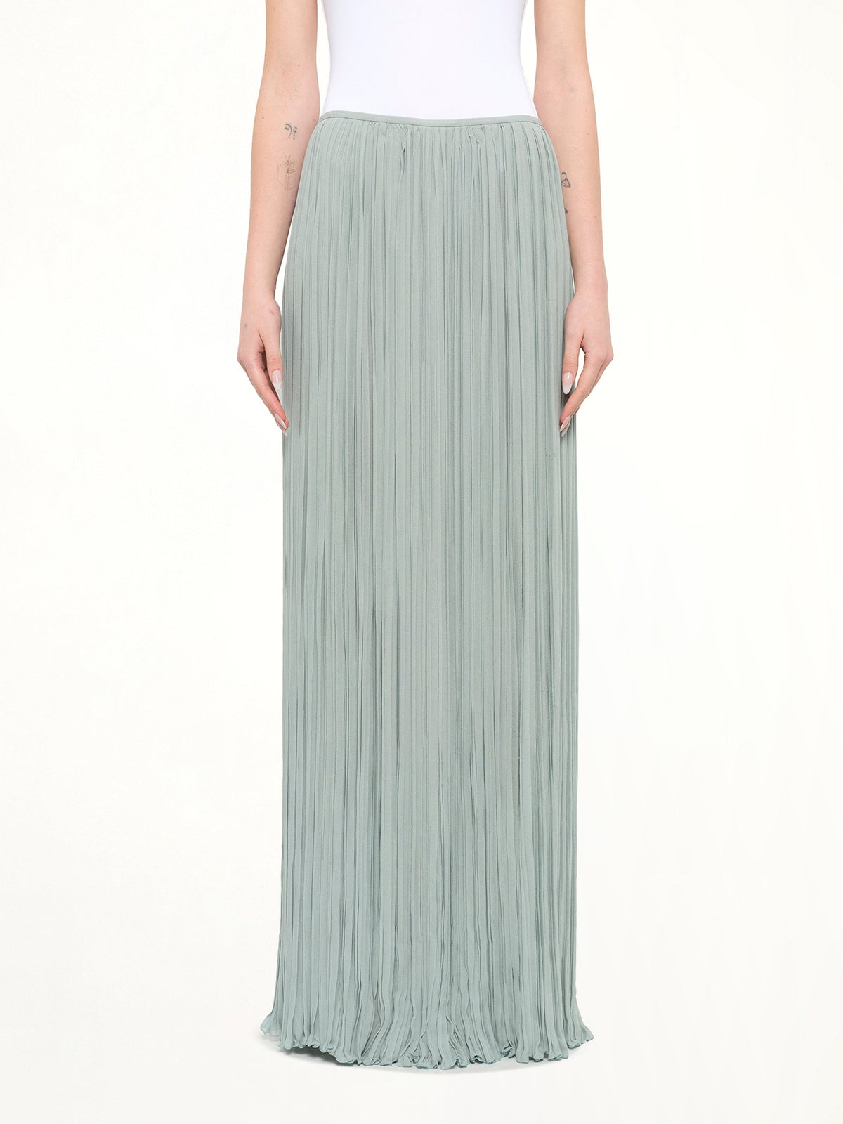 Image of a model wearing Skirts. Product name - Long Skirt in Blue colour by brand - LANVIN