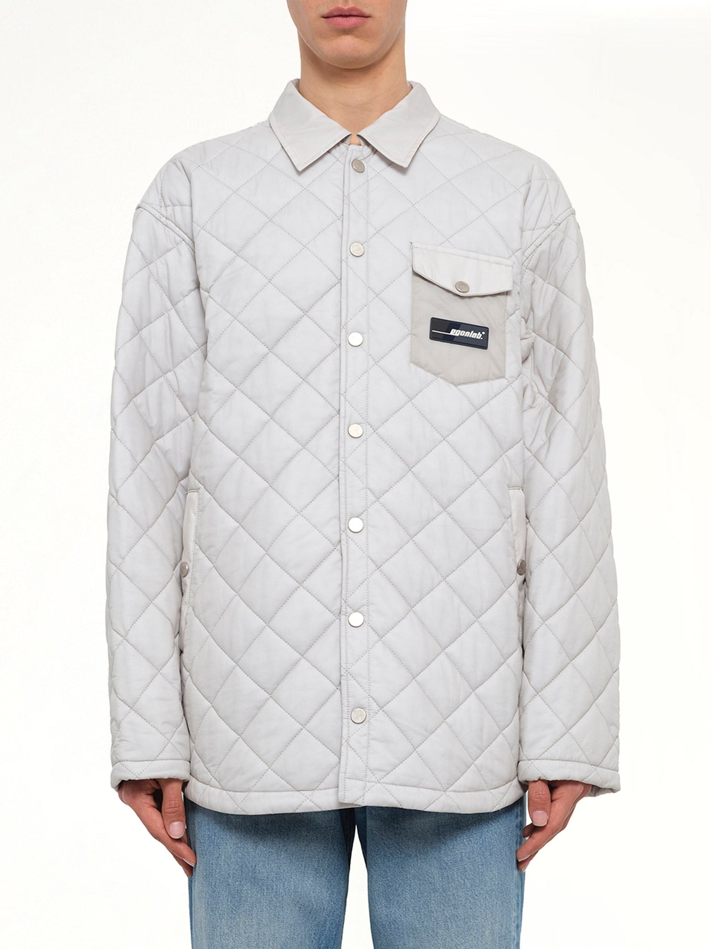 Image of Shirts. Product name - Quilted Shirt in Grey colour by brand - EGONLAB