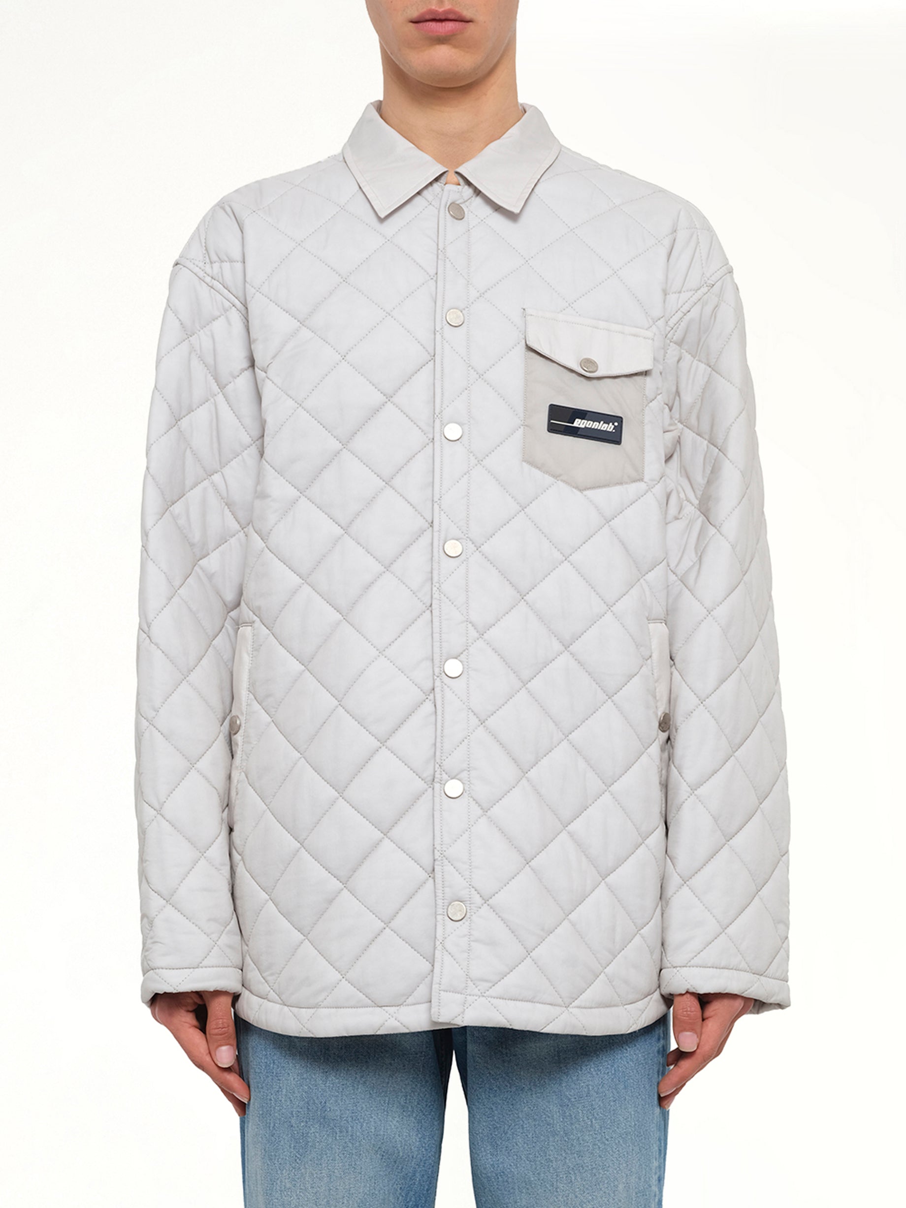 Image of Shirts. Product name - Quilted Shirt in Grey colour by brand - EGONLAB