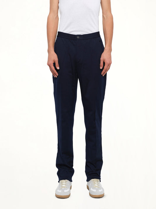 Image of a model wearing Pants. Product name - Straight Pant in Blue colour by brand - LANVIN