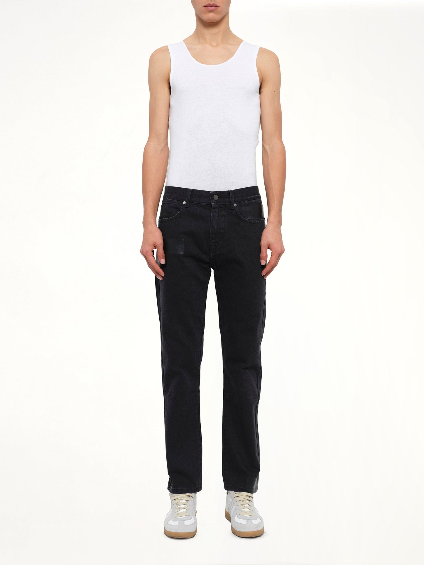 MCQ Taped Slim Fit Jeans (Black)