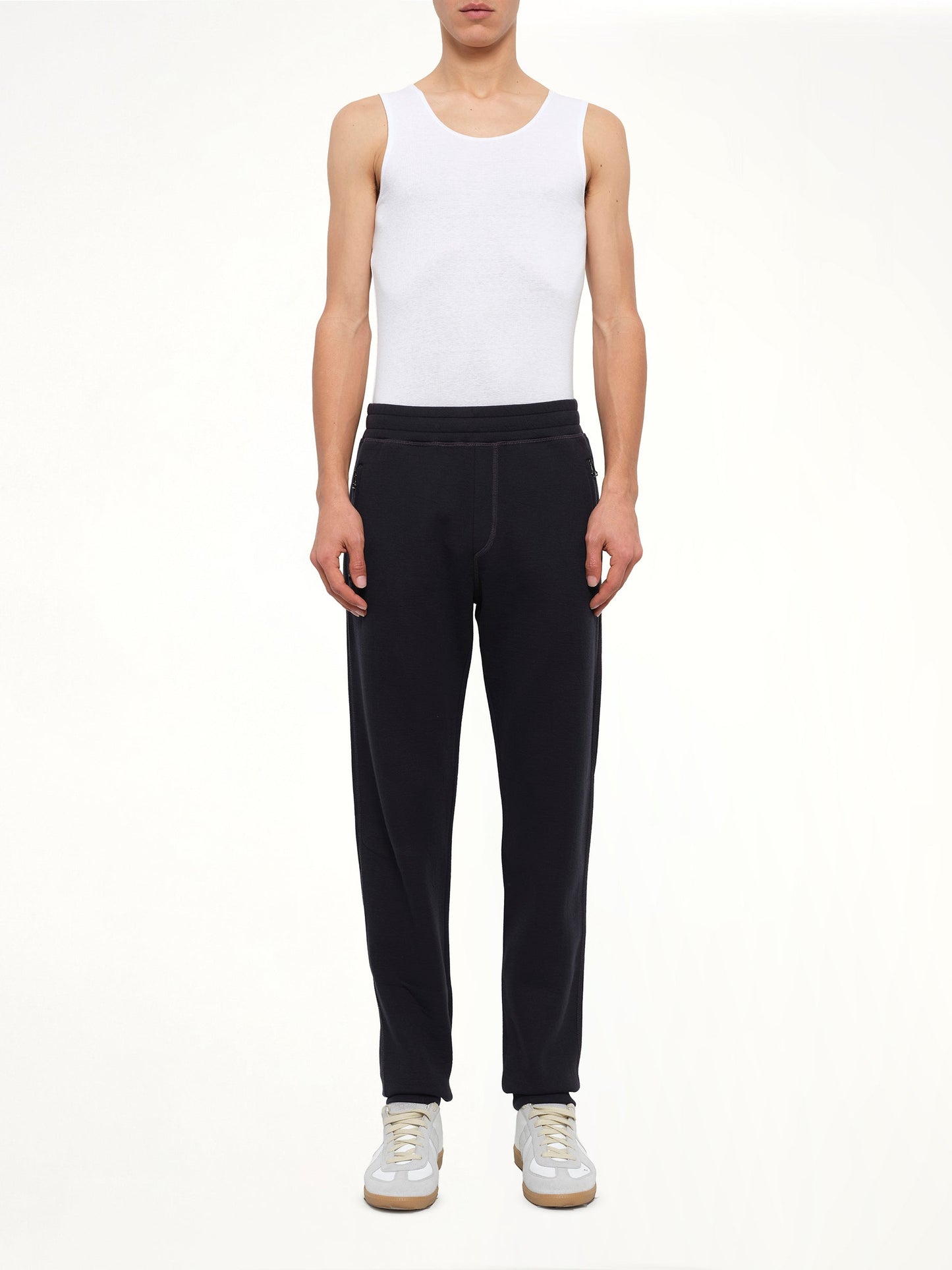 LANVIN Tech Jersey Slim Pants (Navy)