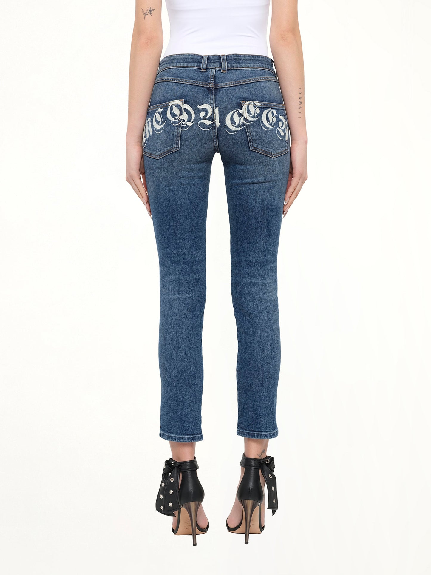 Alexander McQueen Embroidered Denim Jeans (Blue)