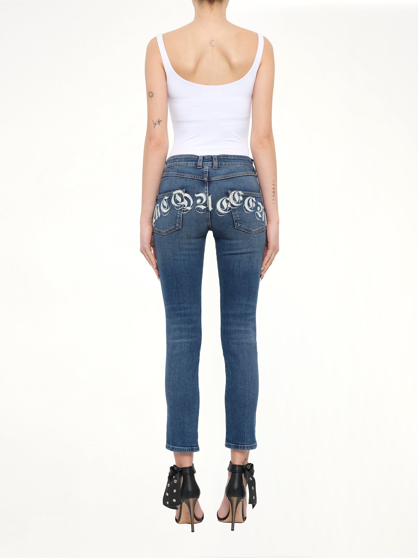 Alexander McQueen Embroidered Denim Jeans (Blue)