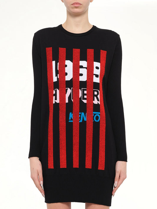 Image of Dresses. Product name - Hyper Knit Dress in Black colour by brand - KENZO