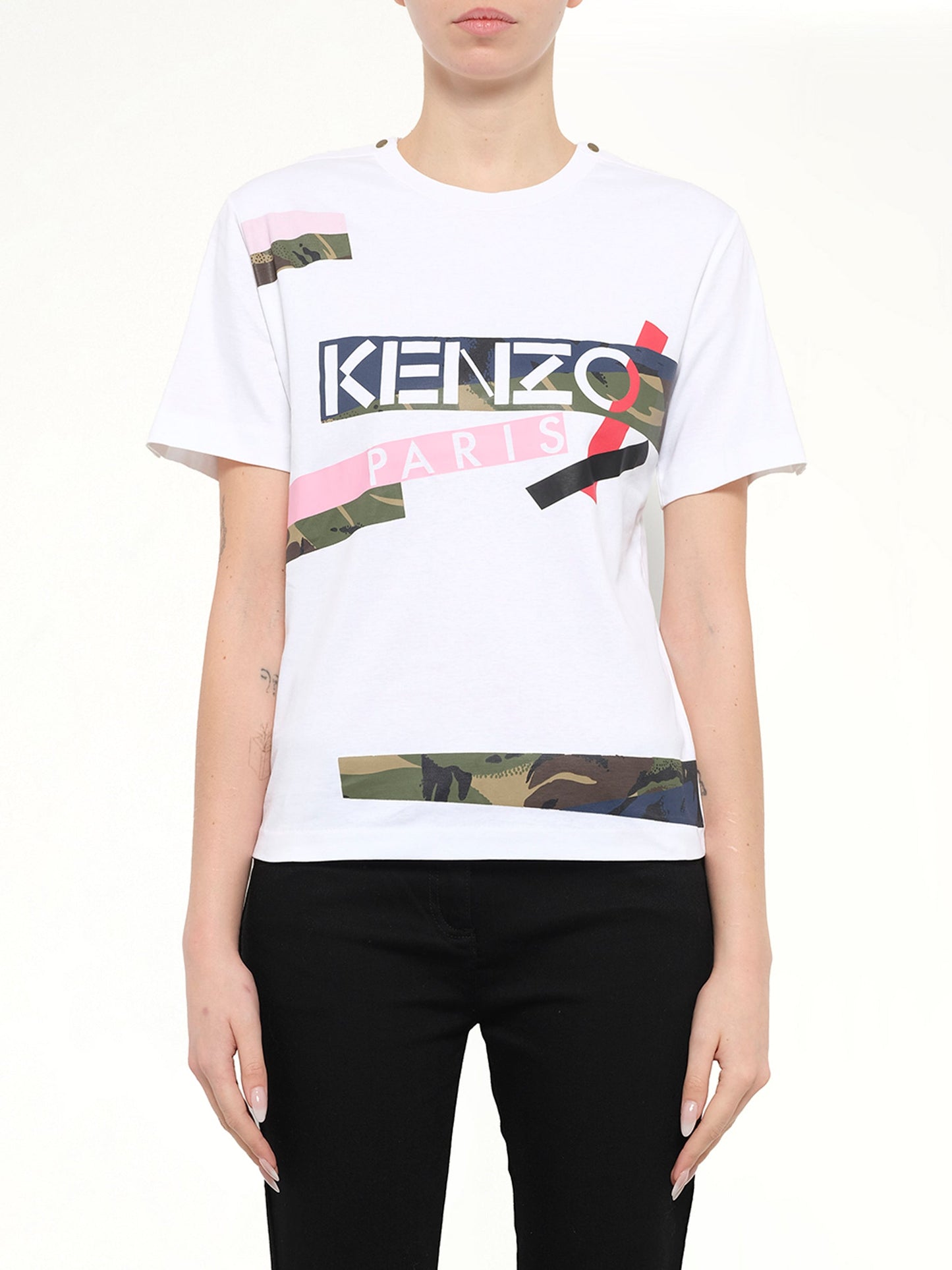 Image of T-Shirts. Product name - Kenzo Knit T-Shirt in White colour by brand - KENZO
