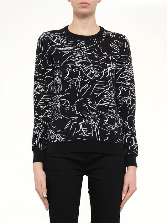 Image of a model wearing Tops. Product name - Kenzo Long Sleeve Top in Black colour by brand - KENZO