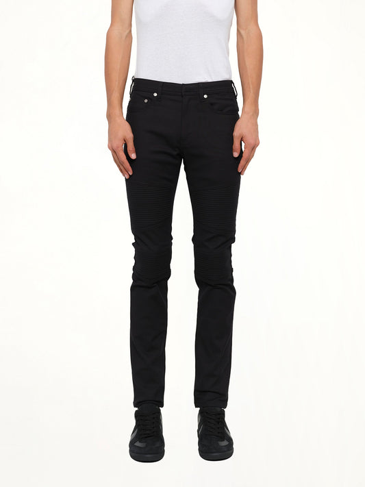 Image of a model wearing Pants. Product name - Neil Barrett Pants in Black colour by brand - NEIL BARRETT