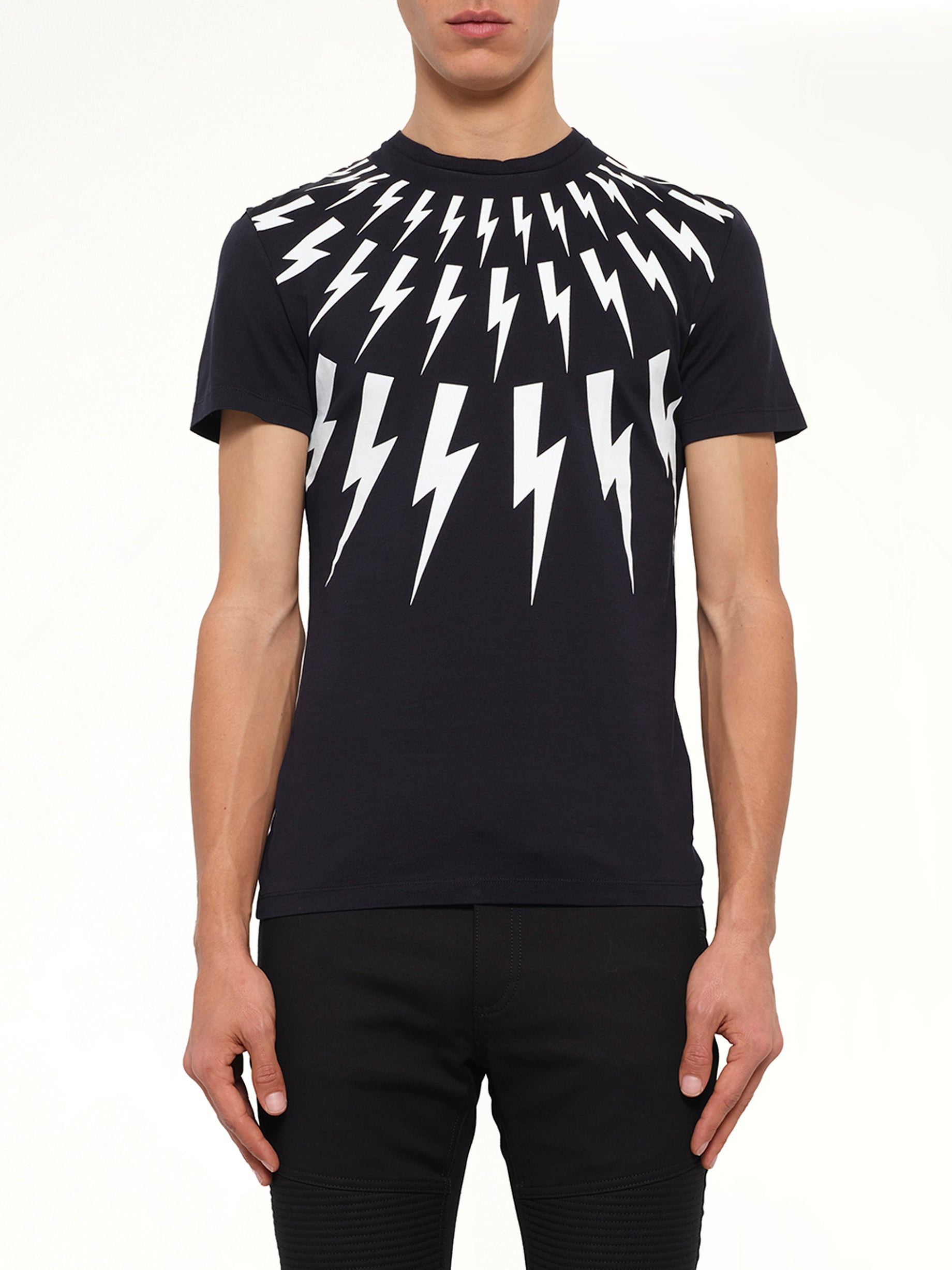 Image of T-Shirts. Product name - Neil Barrett T-Shirt in Navy colour by brand - NEIL BARRETT