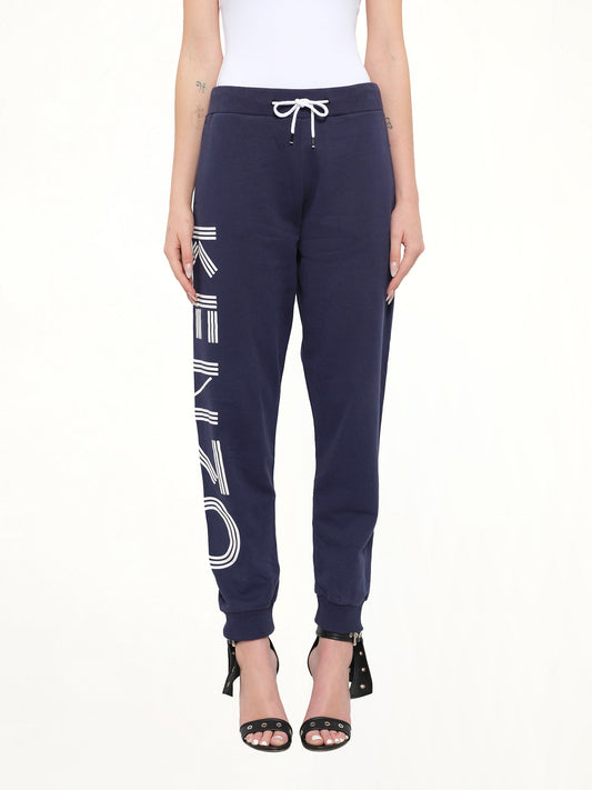 Image of a model wearing Pants. Product name - Pants in Midnight colour by brand - KENZO