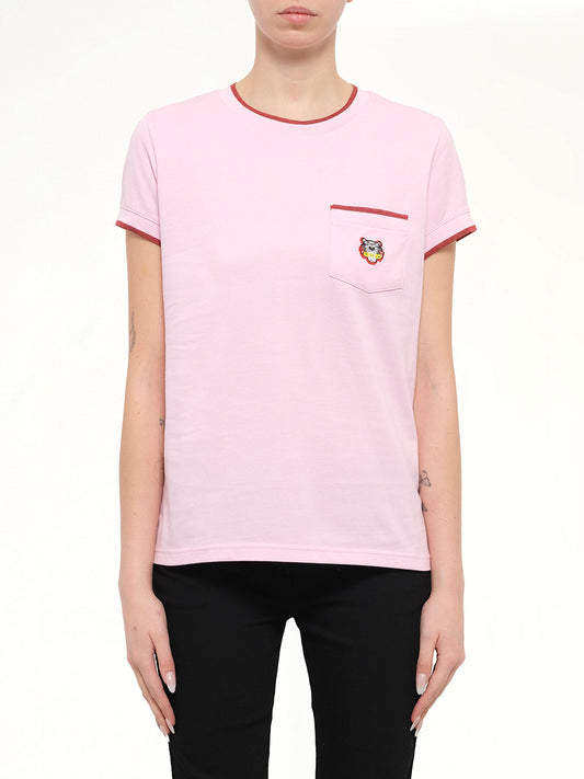 Image of T-Shirts. Product name - Tiger Crest T-Shirt in Pink colour by brand - KENZO