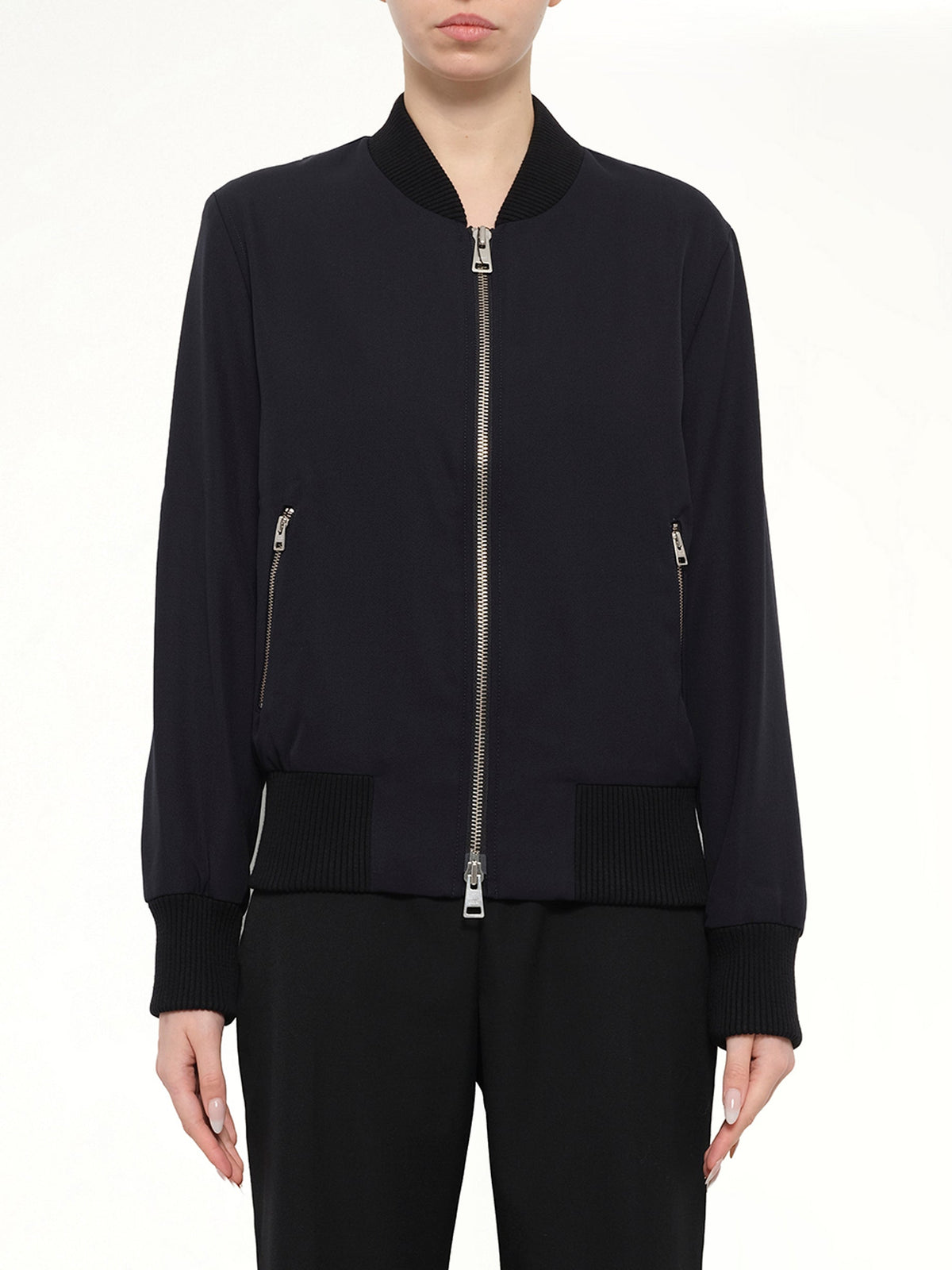Image of Coats & Jackets. Product name - Zipped Teddy Jacket in Navy colour by brand - MIX