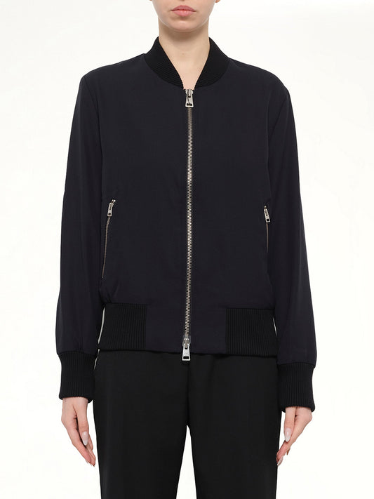 Image of Coats & Jackets. Product name - Zipped Teddy Jacket in Navy colour by brand - MIX