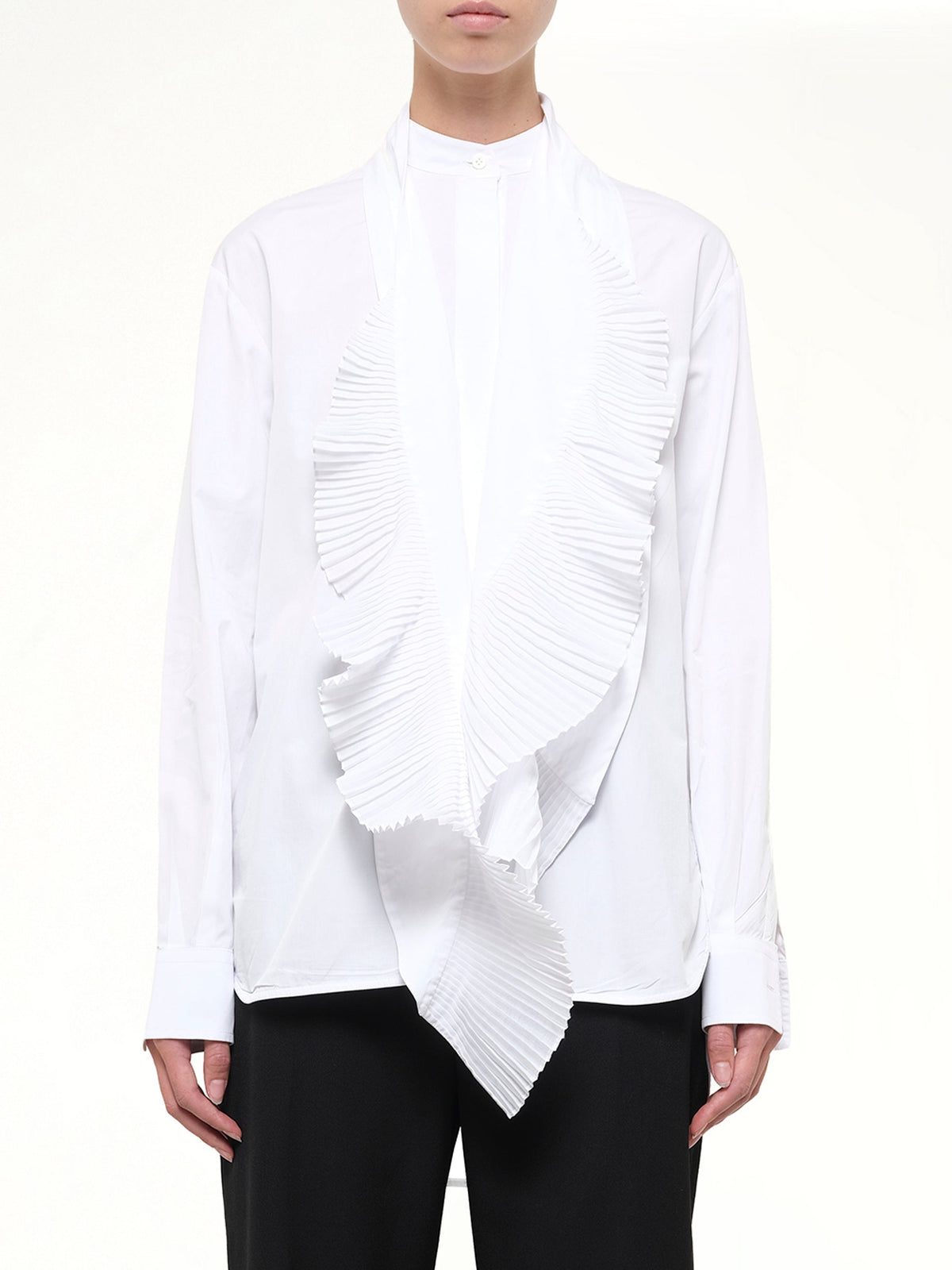Image of Shirts. Product name - Bib Long Sleeve Shirt in White colour by brand - GIVENCHY
