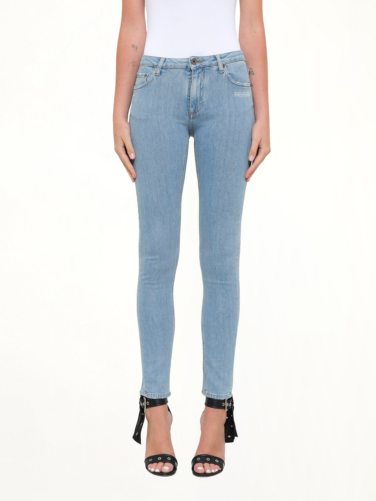 Image of Jeans. Product name - Blue Skinny 5 Pocket Jeans in Blue colour by brand - OFF-WHITE
