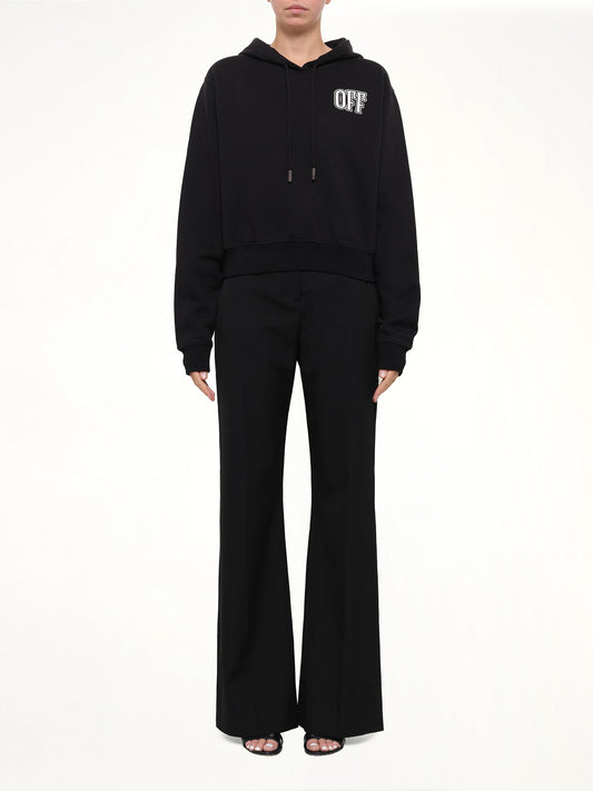 OFF-WHITE Lips Cropped Hoodie (Black)