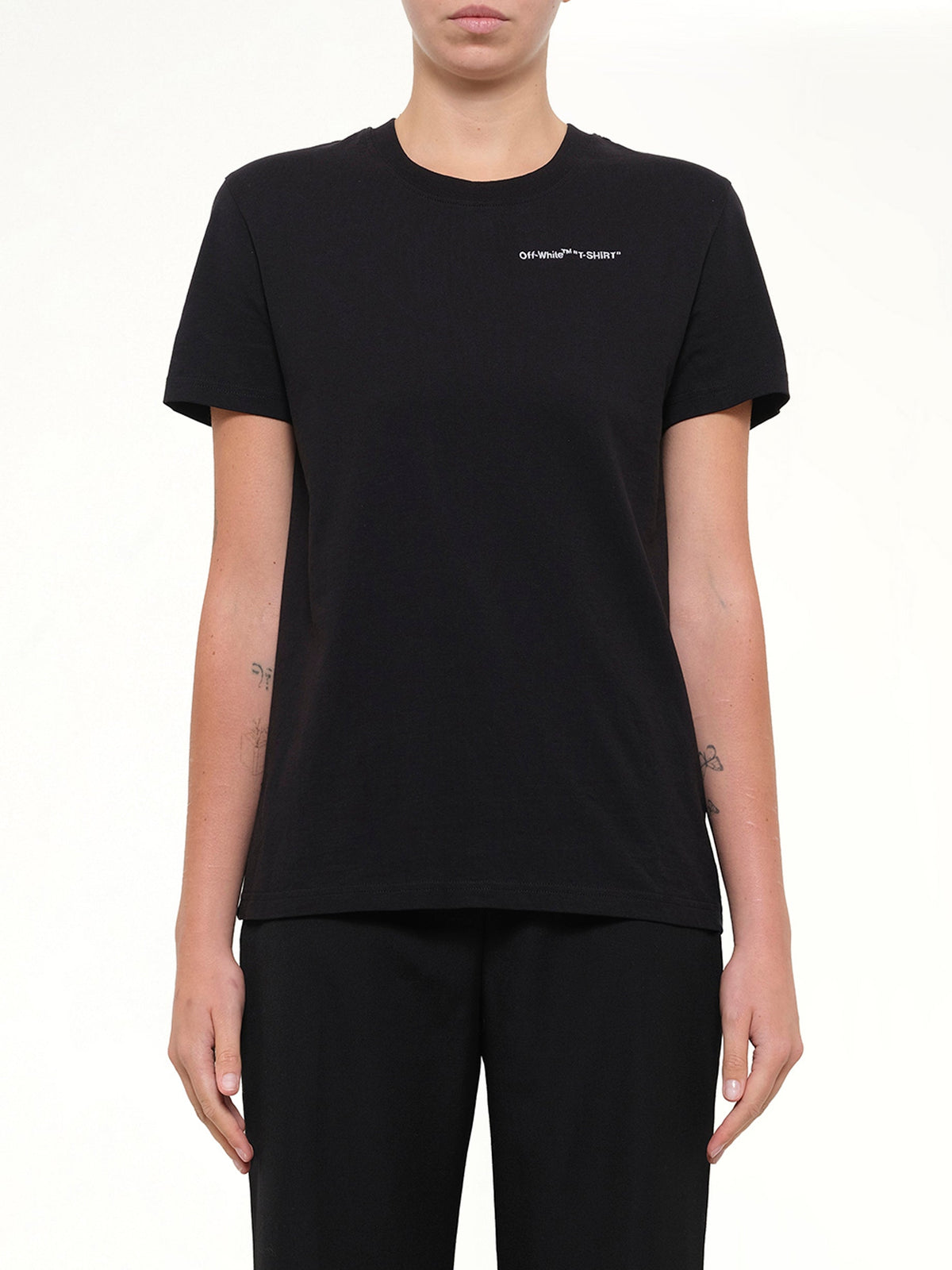 Image of T-Shirts. Product name - Quotes T-Shirt in Black colour by brand - OFF-WHITE