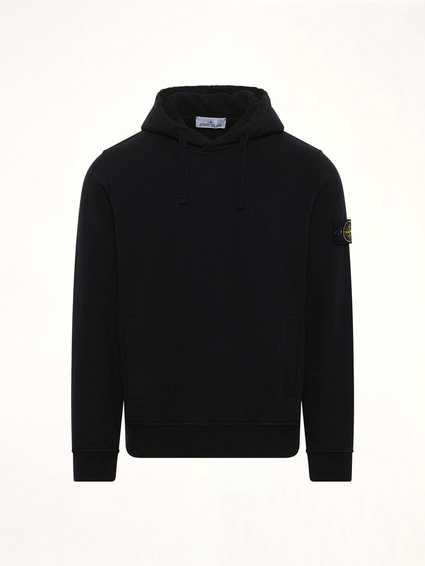 STONE ISLAND 6100029 Cotton Fleece Hoodie (Black)