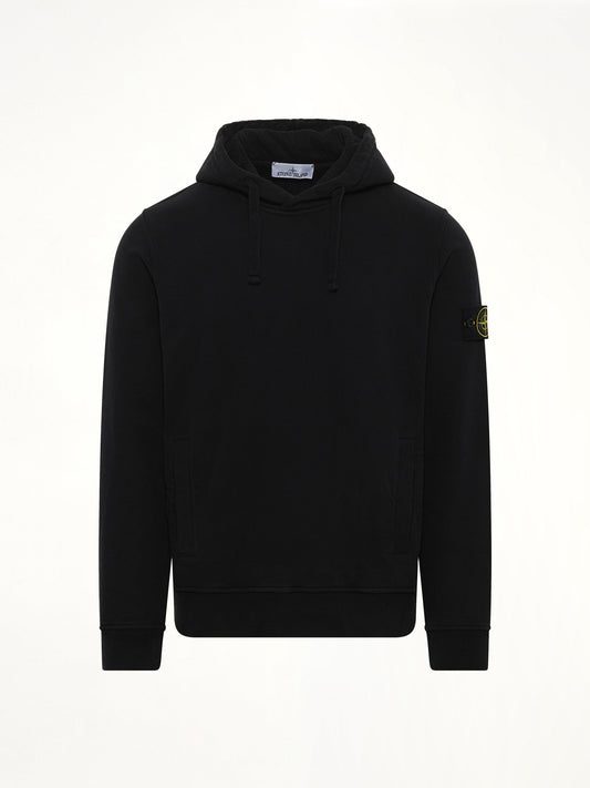 STONE ISLAND 6100029 Cotton Fleece Hoodie (Black)