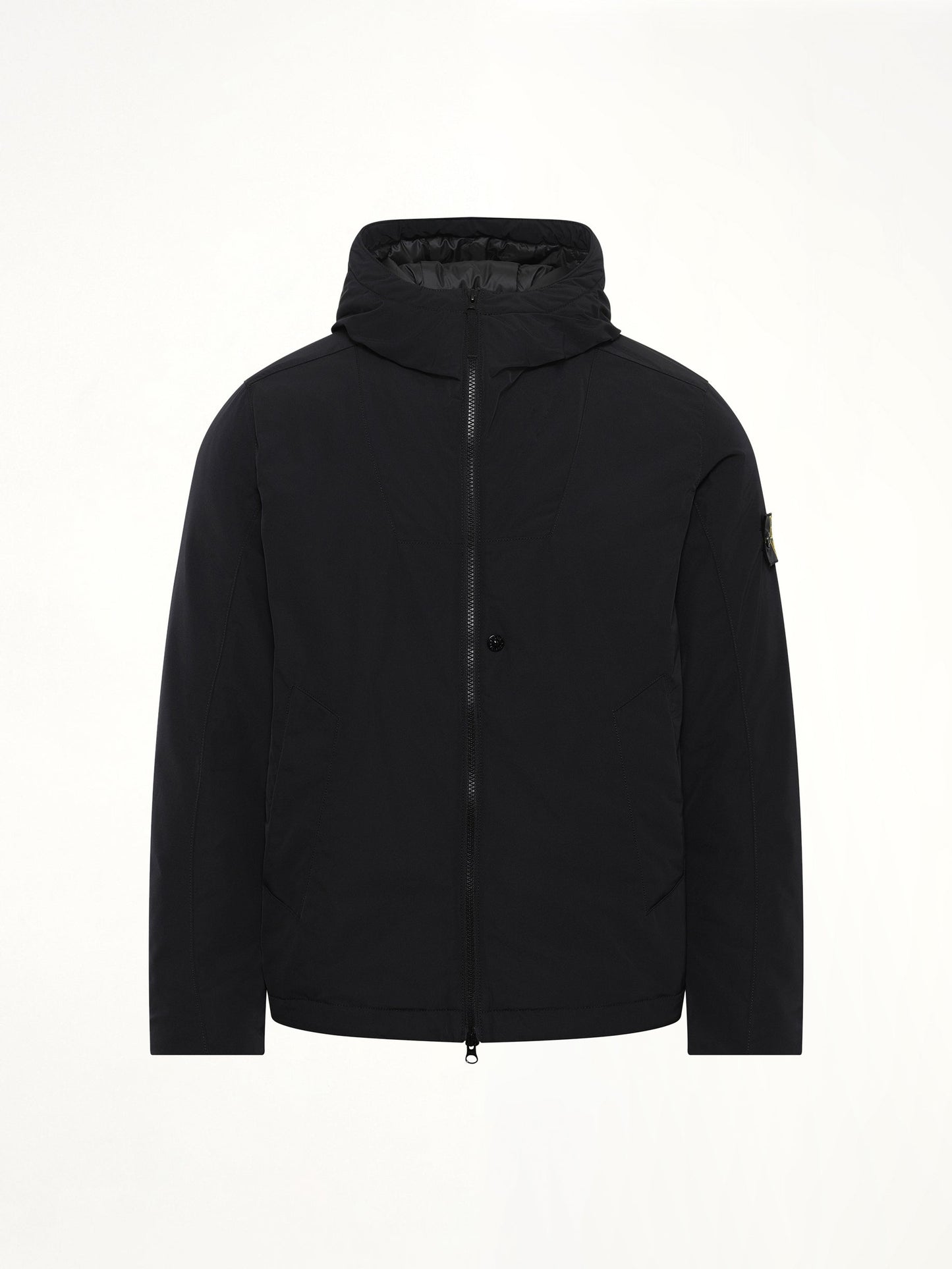 STONE ISLAND 410004 Micro Twill Hooded Jacket (Black)