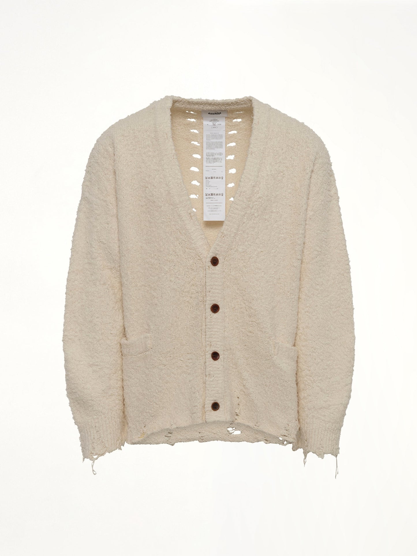 DOUBLET Backbone Knit Cardigan (Ivory)