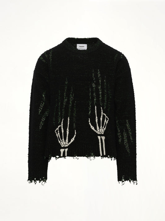 DOUBLET Skelton Scratch Knit Pullover (Black)