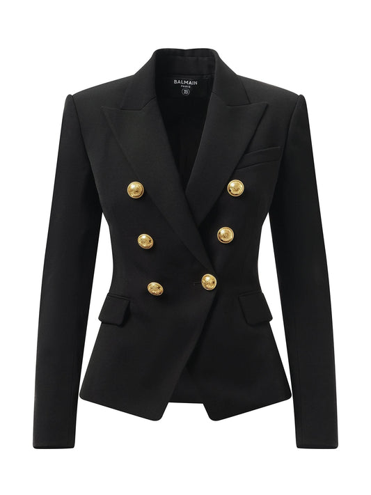 BALMAIN 6 BTN Grain De Poudre Jacket (Black)