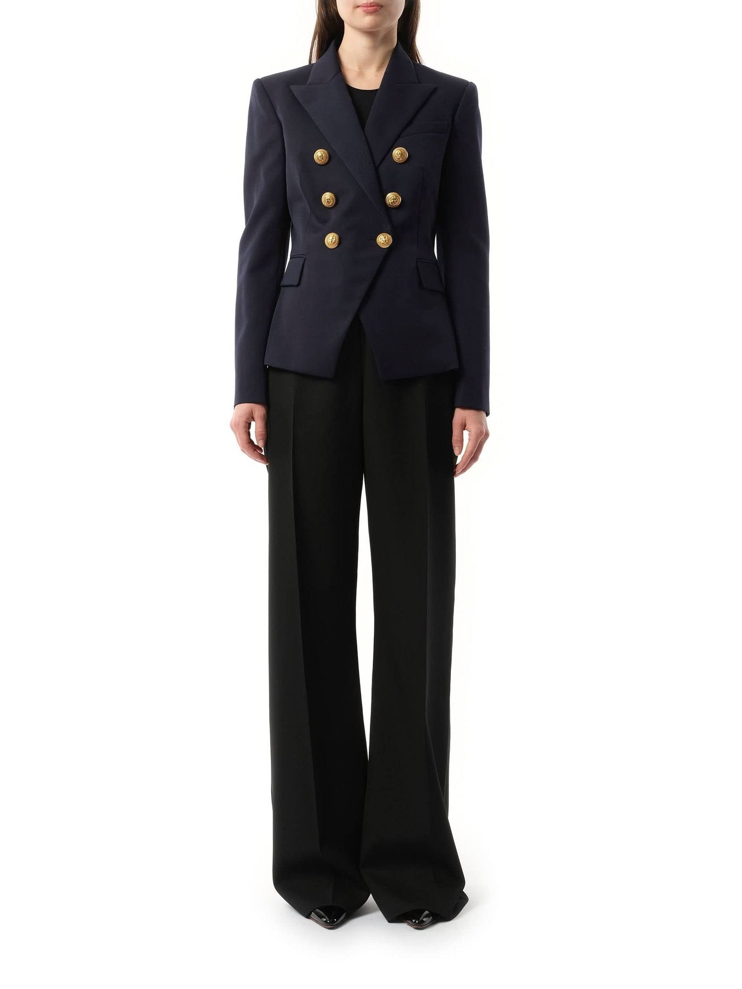 BALMAIN 6 BTN Wool Jacket (Navy)