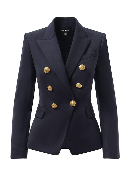 BALMAIN 6 BTN Wool Jacket (Navy)