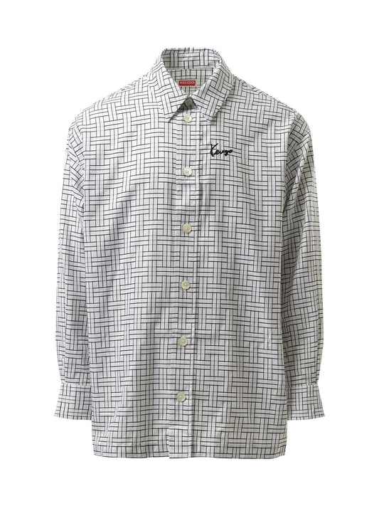 Kenzo Weave Oversized Shirt (White)
