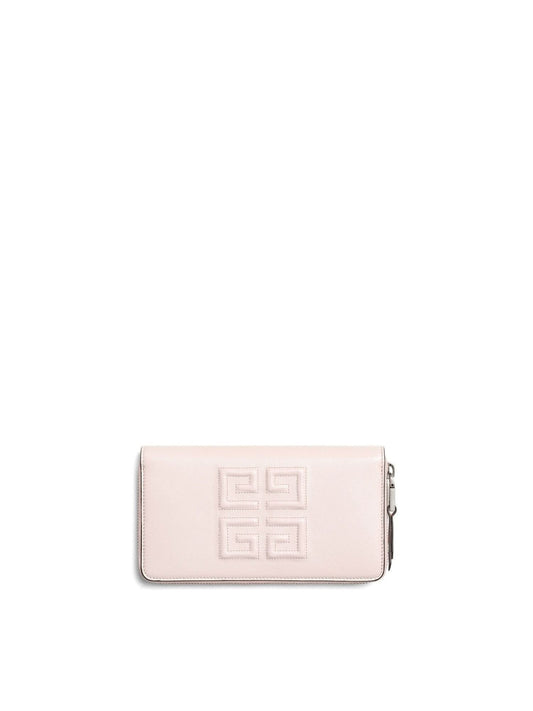 Image of Wallets & Money Clips. Productname: GIVENCHY Embroidered 4G Long Zip Wallet in PINK colour by brand - GIVENCHY